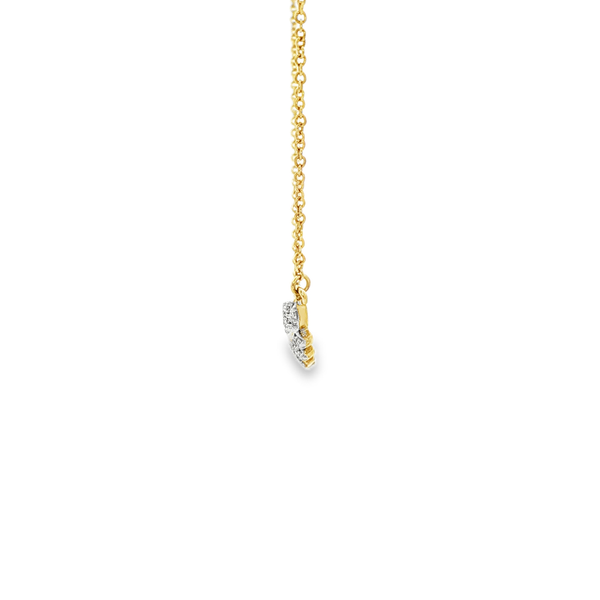 10K Yellow Gold Diamond Olive Branch Necklace .10ctw Image 4 Jo & Co. Jewelers Hardy, VA