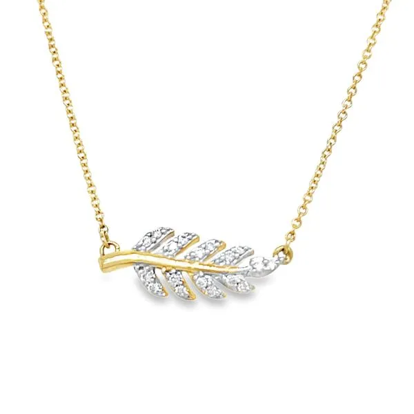 10K Yellow Gold Round Diamond Olive Branch Necklace Jo & Co. Jewelers Hardy, VA