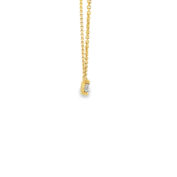 14K Yellow & White Gold Illusion- Set Round Diamond Solitaire Necklace Image 2 Jo & Co. Jewelers Hardy, VA
