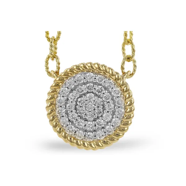 14K Yellow Gold  Pave Round Diamond Circle Necklace Jo & Co. Jewelers Hardy, VA