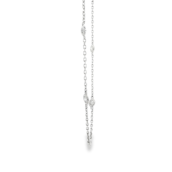 14K White Gold 1.00ctw Bezel-Set Round Diamond Station Necklace Image 2 Jo & Co. Jewelers Hardy, VA