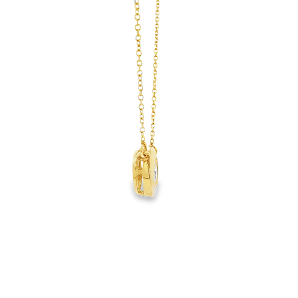 14K Yellow Gold .31ct Round Diamond Solitaire Circle Necklace Image 2 Jo & Co. Jewelers Hardy, VA