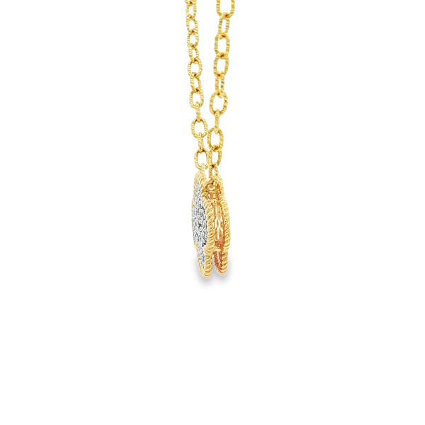 14K Yellow Gold .32ctw Pavé Diamond Clover Necklace (18