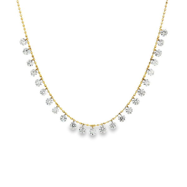 14K Yellow Gold 1.92ctw Diamond Beaded Cleopatra Necklace (18