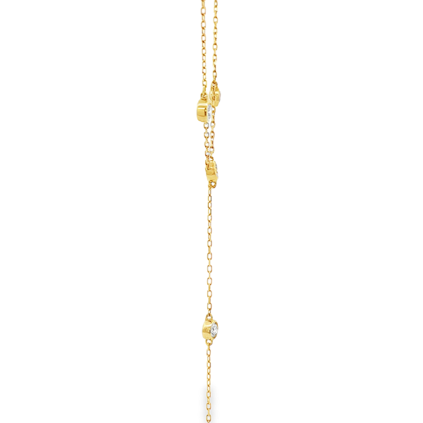 18K Yellow Gold 1.05ctw Round Diamond Station & Dangle Necklace Image 2 Jo & Co. Jewelers Hardy, VA