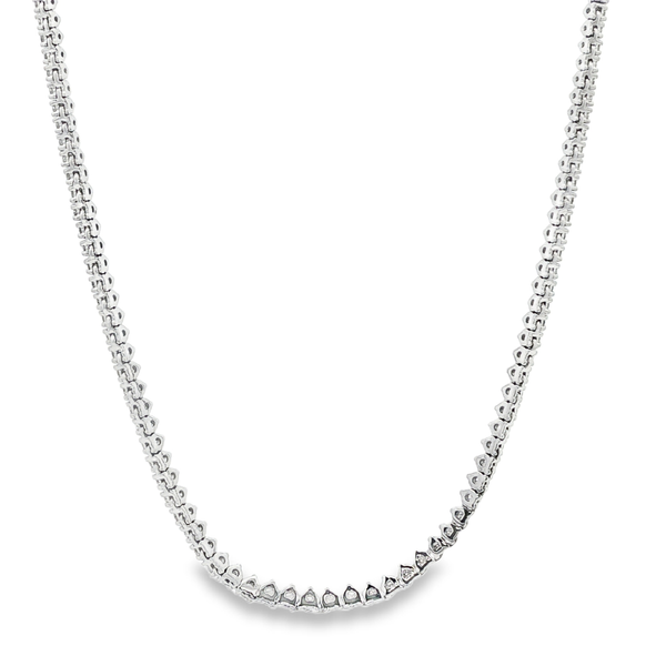 14K White Gold 2.00ctw Graduated Round Diamond Necklace 16
