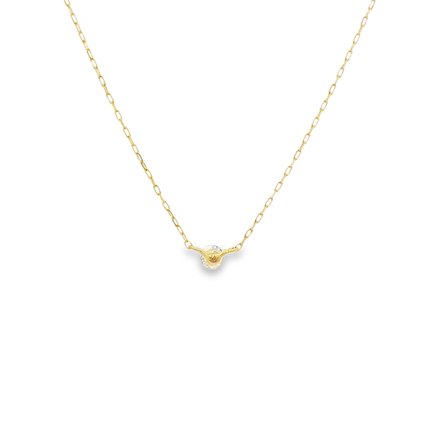 18K Yellow Gold .07ct Round Diamond 2-Prong Solitaire Necklace Image 3 Jo & Co. Jewelers Hardy, VA