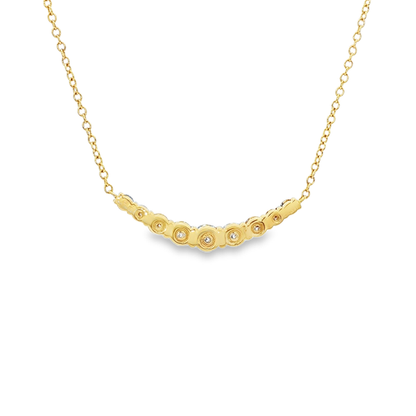 14K Yellow Gold Emberlight Desert Diamond Graduated Curved Bar Necklace .75ctw Image 3 Jo & Co. Jewelers Hardy, VA