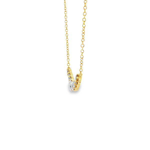 14K Yellow Gold Emberlight Desert Diamond Graduated Curved Bar Necklace .75ctw Image 4 Jo & Co. Jewelers Hardy, VA