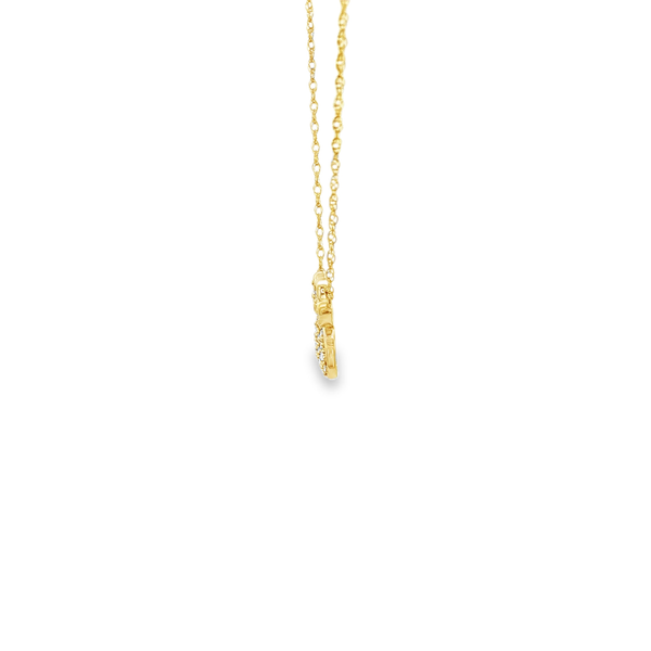 10K Yellow Gold Diamond Paw Print Necklace 16 Inch Image 4 Jo & Co. Jewelers Hardy, VA