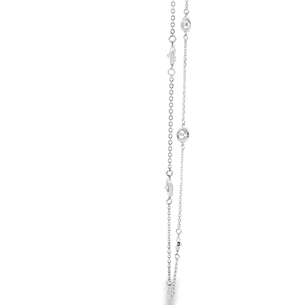 14K White Gold 2.58tw Bezel-Set Round Diamond Station Necklace Image 2 Jo & Co. Jewelers Hardy, VA