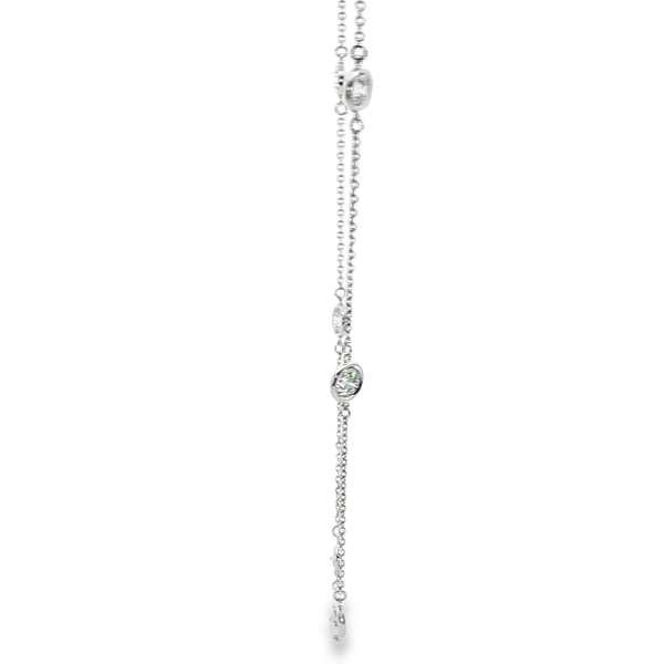 14K White Gold 2.58tw Bezel-Set Round Diamond Station Necklace Image 4 Jo & Co. Jewelers Hardy, VA