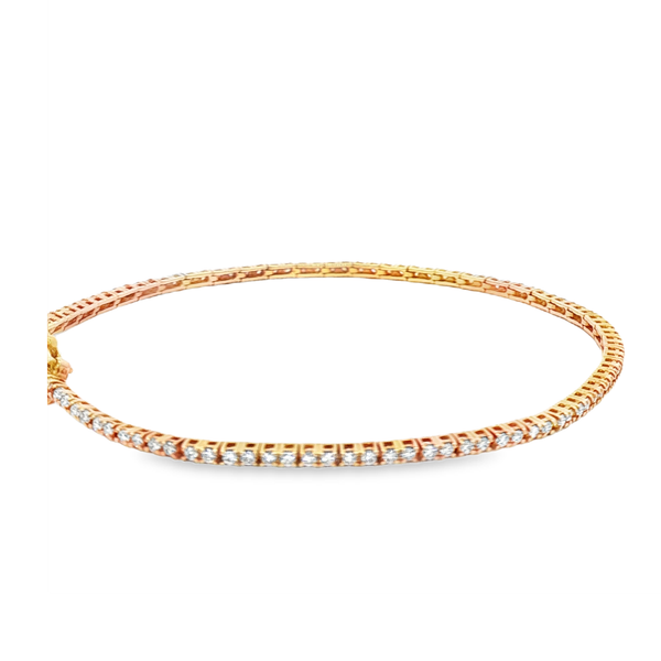 Ladies 14K Rose Gold Round Diamond Tennis Bracelet Image 2 Jo & Co. Jewelers Hardy, VA