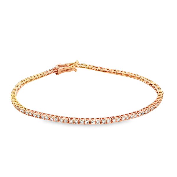 Ladies 14K Rose Gold Round Diamond Tennis Bracelet Jo & Co. Jewelers Hardy, VA
