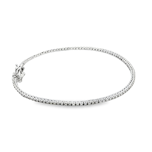14K White Gold 1.07ctw Round Diamond Tennis Bracelet 7