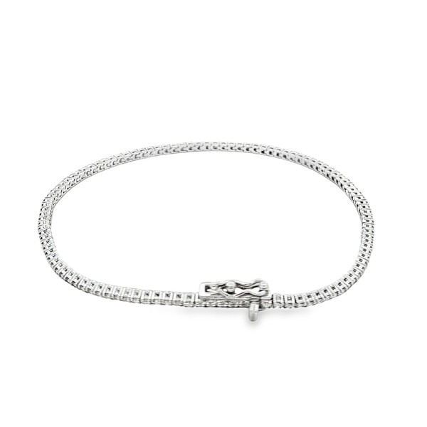 14K White Gold 1.07ctw Round Diamond Tennis Bracelet 7