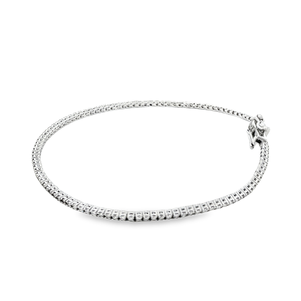14K White Gold 1.07ctw Round Diamond Tennis Bracelet 7