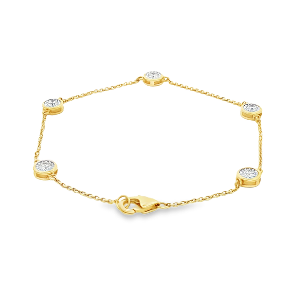 14K Yellow Gold .50ctw Illusion-Set Diamond Station Bracelet Image 3 Jo & Co. Jewelers Hardy, VA