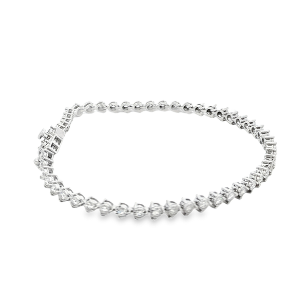 14K White Gold 1.00ctw Round Illusion-Set Diamond Tennis Bracelet – 7.25