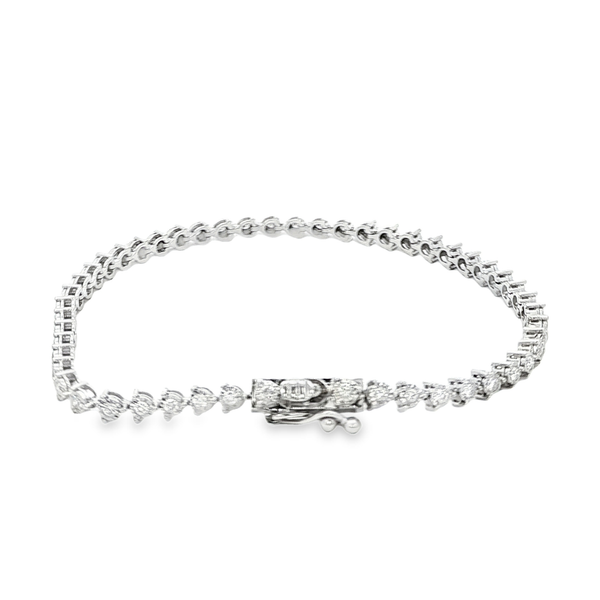 14K White Gold 1.00ctw Round Illusion-Set Diamond Tennis Bracelet – 7.25