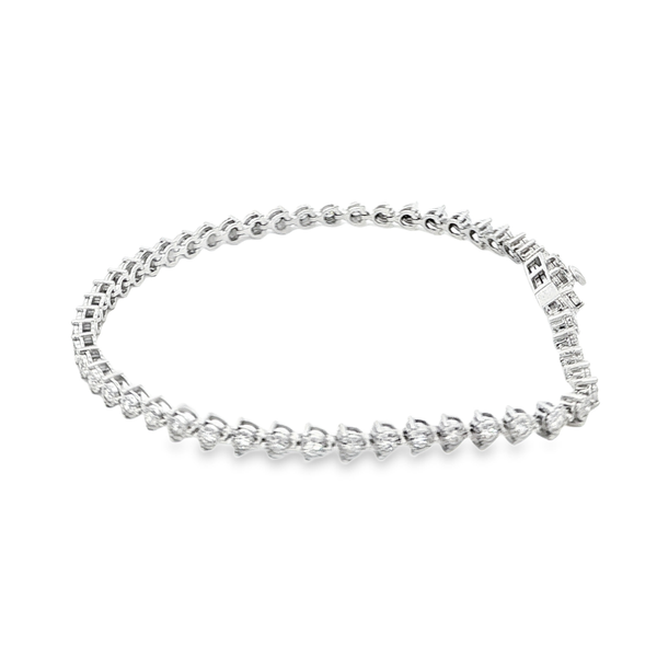 14K White Gold 1.00ctw Round Illusion-Set Diamond Tennis Bracelet – 7.25