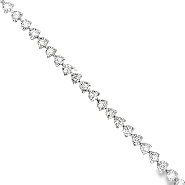 14K White Gold Illusion Set Round Diamond Tennis Bracelet Jo & Co. Jewelers Hardy, VA