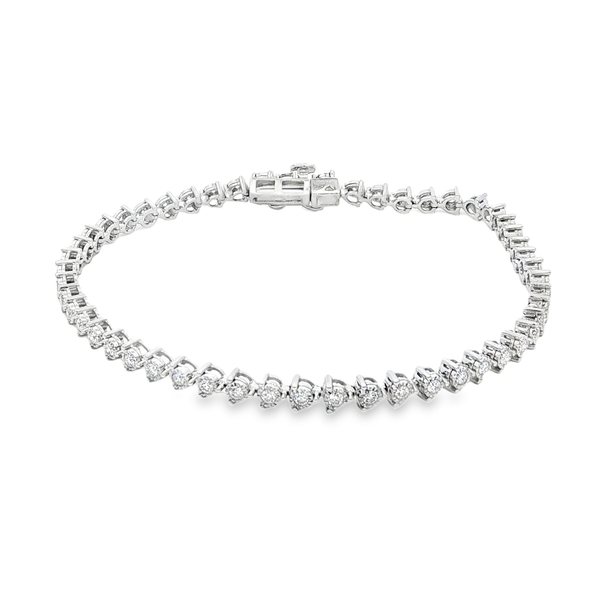 14K White Gold 1.00ctw Round Illusion-Set Diamond Tennis Bracelet – 7.25