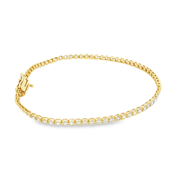 14K Yellow Gold Crown-Set Diamond Tennis Bracelet – 1.50ctw Image 2 Jo & Co. Jewelers Hardy, VA