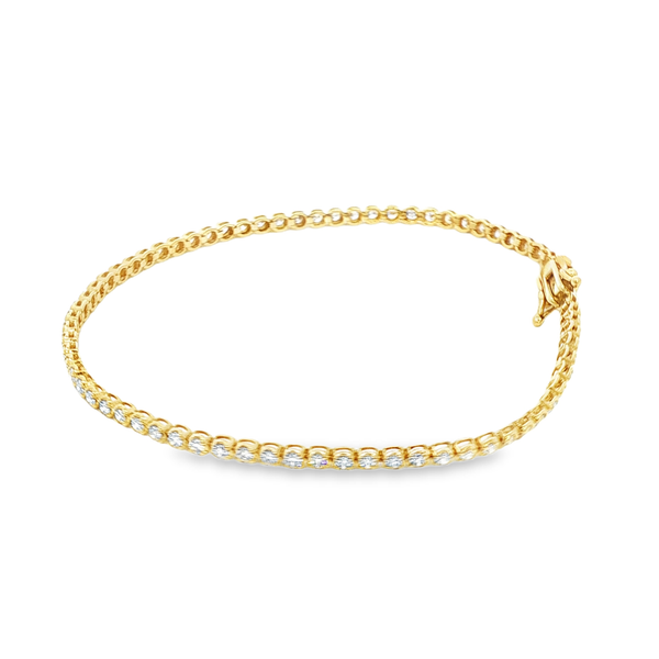 14K Yellow Gold Crown-Set Diamond Tennis Bracelet – 1.50ctw Image 4 Jo & Co. Jewelers Hardy, VA