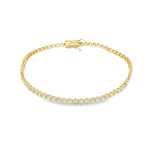 14K Yellow Gold Crown-Set Diamond Tennis Bracelet – 1.50ctw Jo & Co. Jewelers Hardy, VA