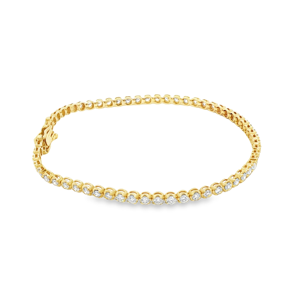 14K Yellow Gold Crown-Set Round Diamond Tennis Bracelet – 2.00ctw Image 2 Jo & Co. Jewelers Hardy, VA