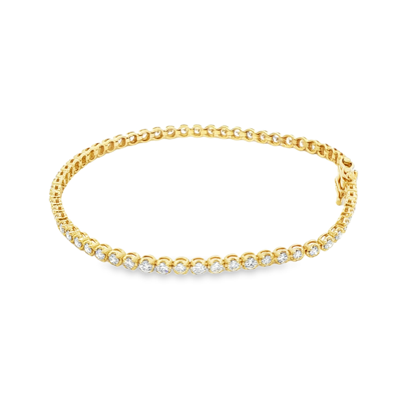 14K Yellow Gold Crown-Set Round Diamond Tennis Bracelet – 2.00ctw Image 4 Jo & Co. Jewelers Hardy, VA