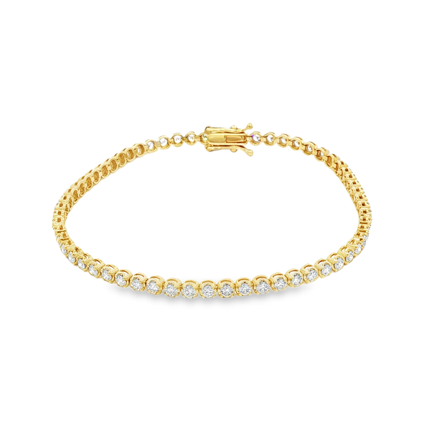 14K Yellow Gold Crown-Set Round Diamond Tennis Bracelet – 2.00ctw Jo & Co. Jewelers Hardy, VA