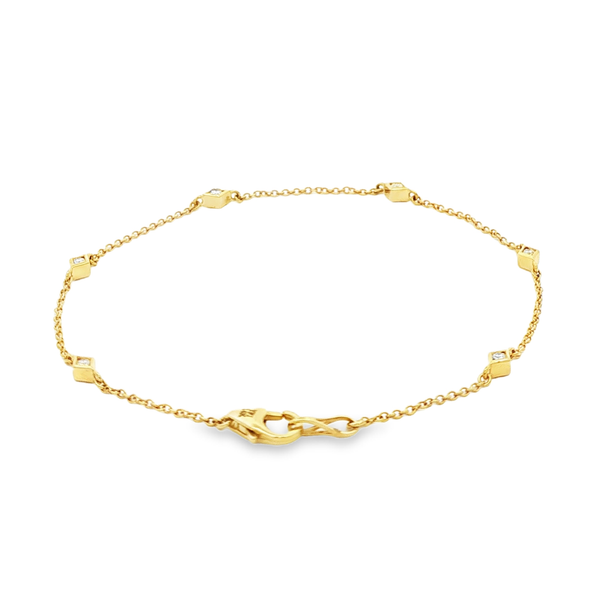 14K Yellow Gold .20 CTW Round Diamond Double-Sided Station Bracelet Image 3 Jo & Co. Jewelers Hardy, VA