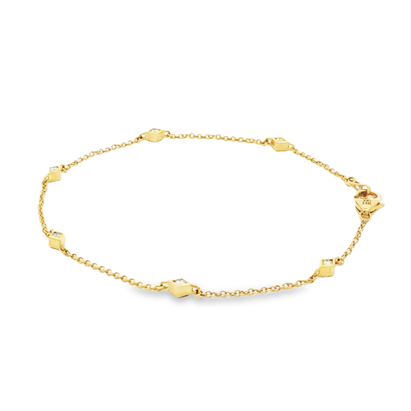 14K Yellow Gold .20 CTW Round Diamond Double-Sided Station Bracelet Image 4 Jo & Co. Jewelers Hardy, VA