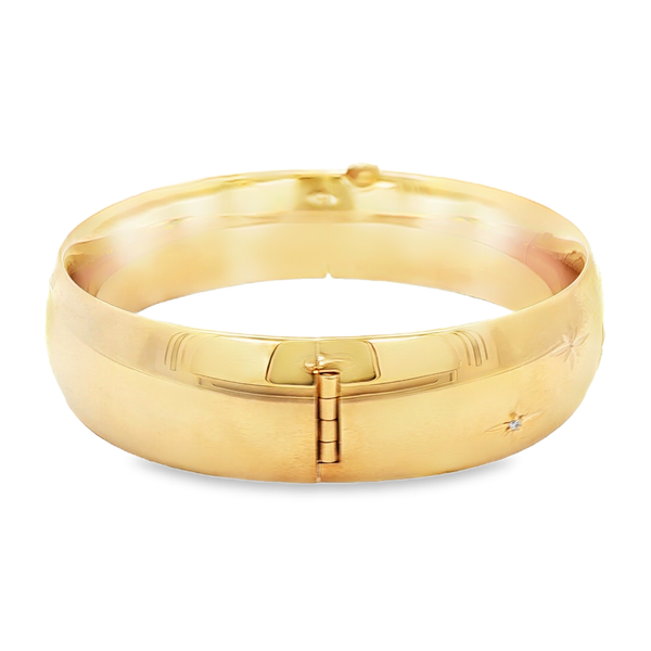 14KY Gold-Filled Diamond Starburst Bangle Bracelet Image 2 Jo & Co. Jewelers Hardy, VA