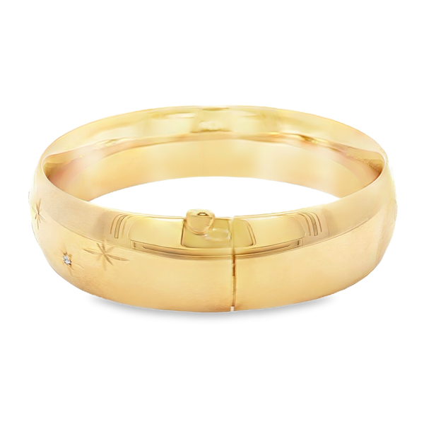 14KY Gold-Filled Diamond Starburst Bangle Bracelet Image 4 Jo & Co. Jewelers Hardy, VA