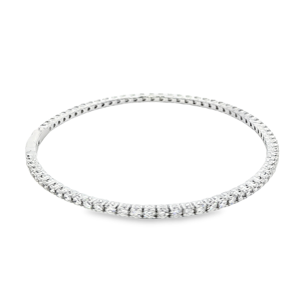 14K White Gold 2.17ctw Lab-Grown Round Diamond Flex Bangle Bracelet Image 2 Jo & Co. Jewelers Hardy, VA