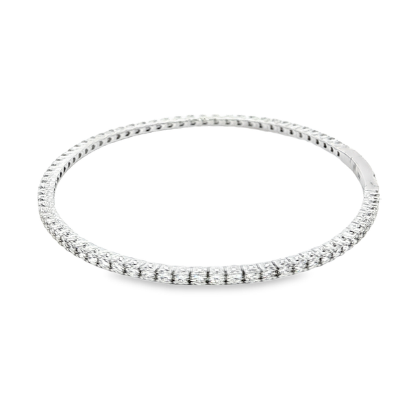 14K White Gold 2.17ctw Lab-Grown Round Diamond Flex Bangle Bracelet Image 4 Jo & Co. Jewelers Hardy, VA