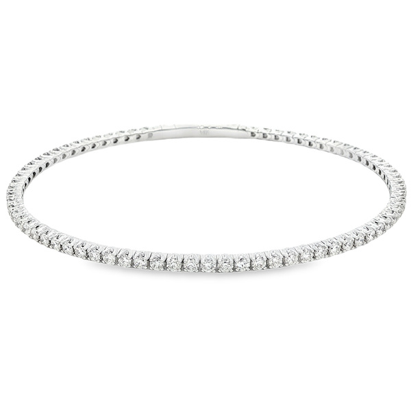 14K White Gold 2.17ctw Lab-Grown Round Diamond Flex Bangle Bracelet Jo & Co. Jewelers Hardy, VA