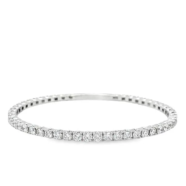 14K White Gold Lab- Grown Round Diamond Flex Bangle Bracelet Jo & Co. Jewelers Hardy, VA