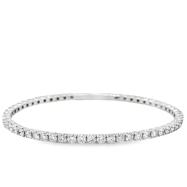 14K White Gold Lab- Grown Round Diamond Flex Bangle Bracelet Jo & Co. Jewelers Hardy, VA