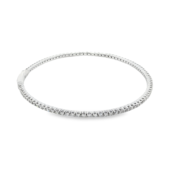 14K White Gold .97ctw Lab-Grown Round Diamond Flex Bangle Bracelet Image 2 Jo & Co. Jewelers Hardy, VA