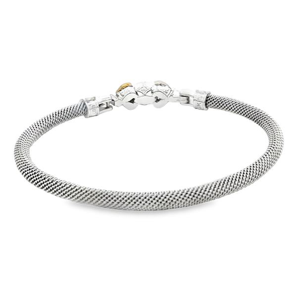 Lab-Grown 14K Yellow Gold & Sterling Silver Marquise Ruby & Diamond Mesh Bangle Bracelet Image 3 Jo & Co. Jewelers Hardy, VA