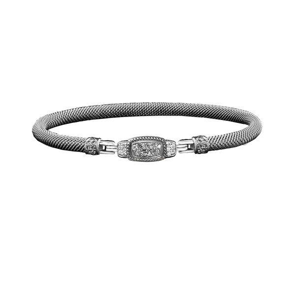 GK Sterling Lab- Grown Round Diamond Mesh Bangle Bracelet Jo & Co. Jewelers Hardy, VA