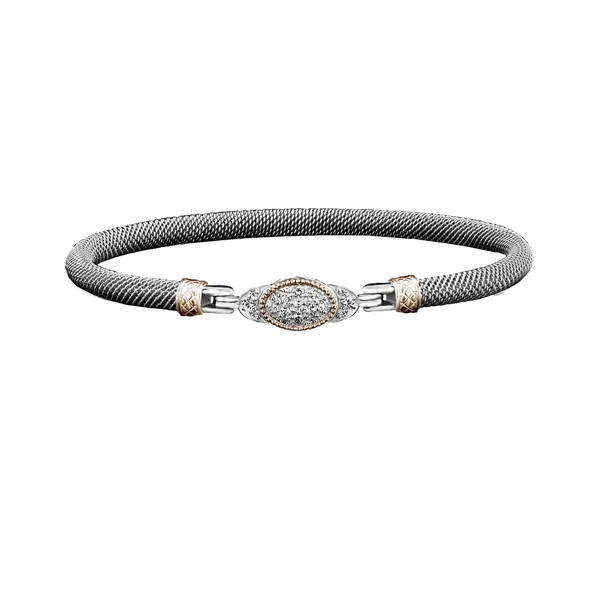 GK Sterling & 14K Yellow Lab- Grown Round Diamond Mesh Bangle Bracelet Jo & Co. Jewelers Hardy, VA