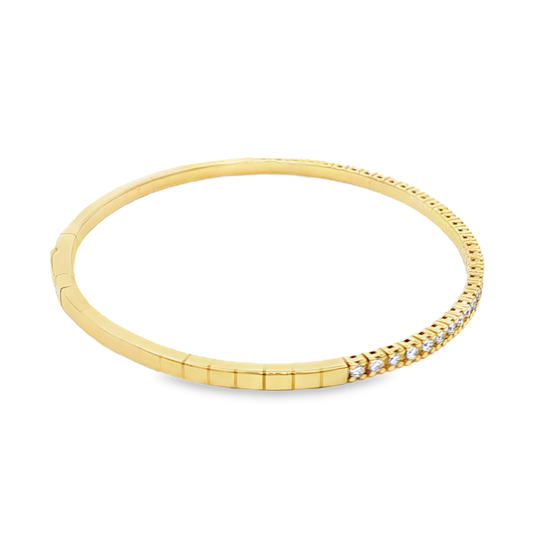 14K Yellow Gold Lab-Grown Diamond Flex Bangle Bracelet Image 2 Jo & Co. Jewelers Hardy, VA