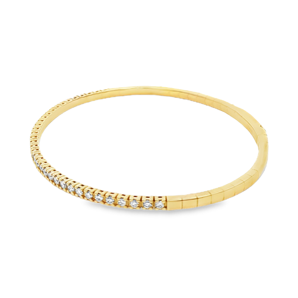 14K Yellow Gold Lab-Grown Diamond Flex Bangle Bracelet Image 4 Jo & Co. Jewelers Hardy, VA