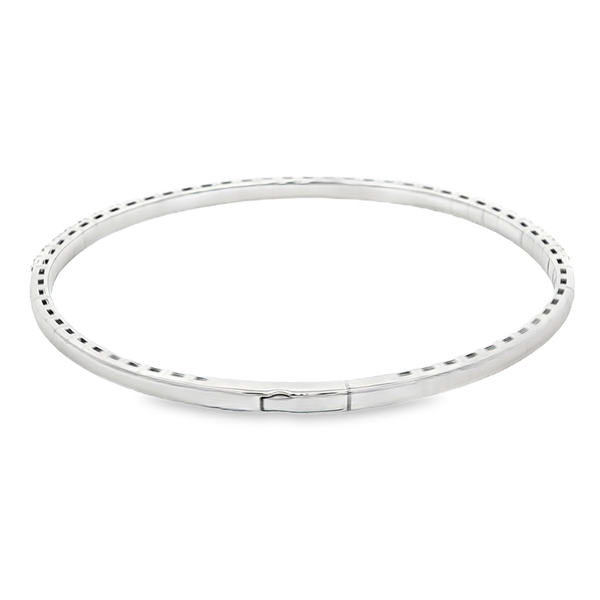 Sterling Silver .50ctw Lab-Grown Diamond Flex Bangle Bracelet 6.75