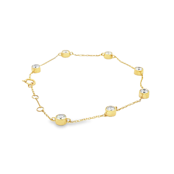 14K Yellow Gold 1.00ctw Lab-Grown Round Diamond Station Bracelet Image 2 Jo & Co. Jewelers Hardy, VA